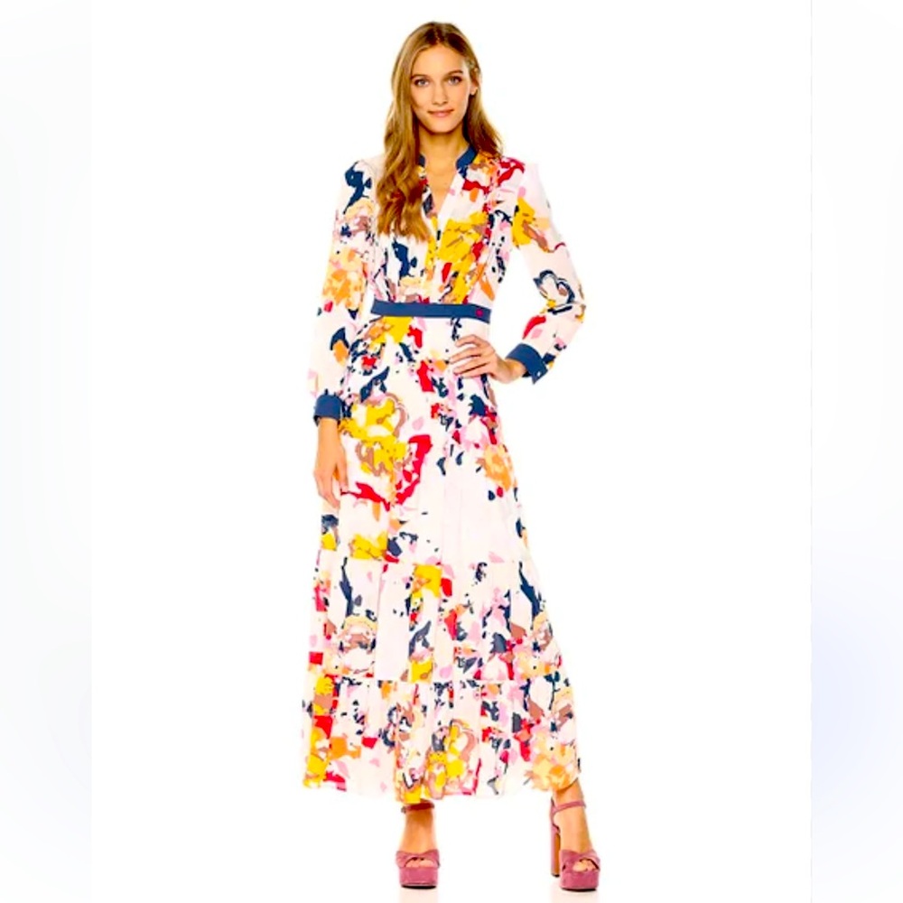 Dear Drew by Drew Barrymore NWT Multi Floral‎ Maxi Dress Size 0